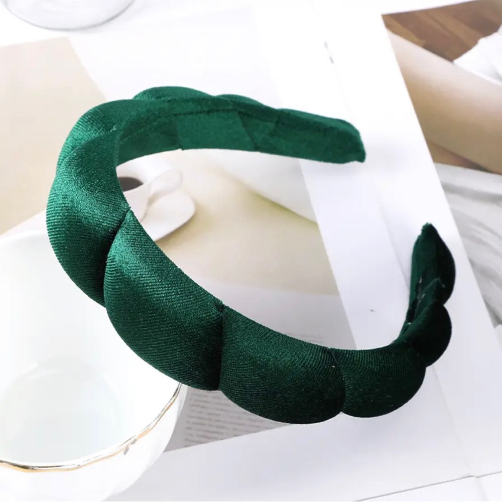 Royal Green Hairband Velvet Twist